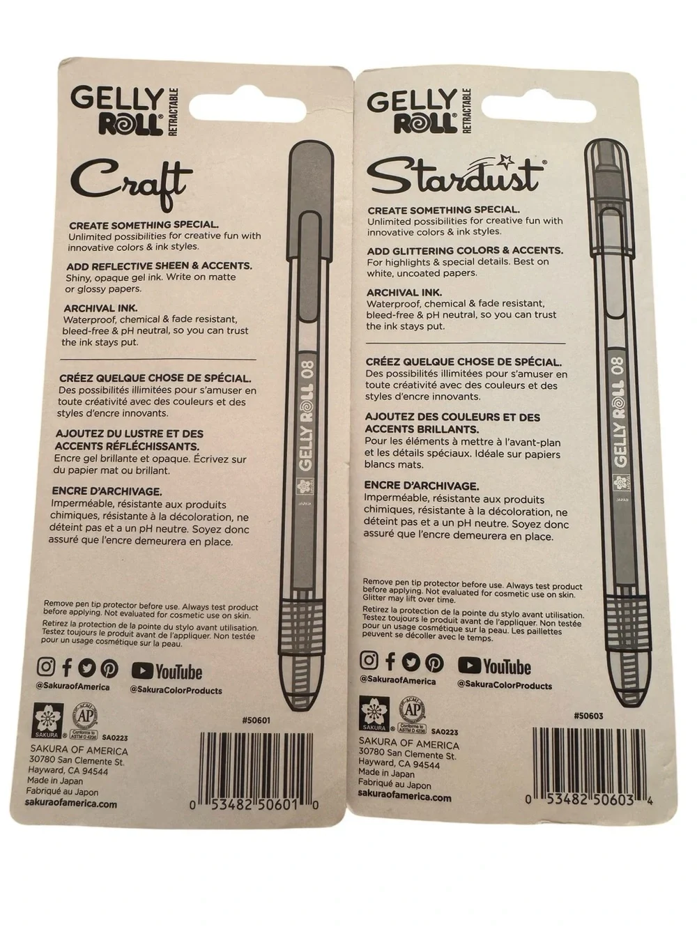 Sakura Gelly Roll Retractable Stardust and Craft Gel Pens Multicolor 6 Pens NEW